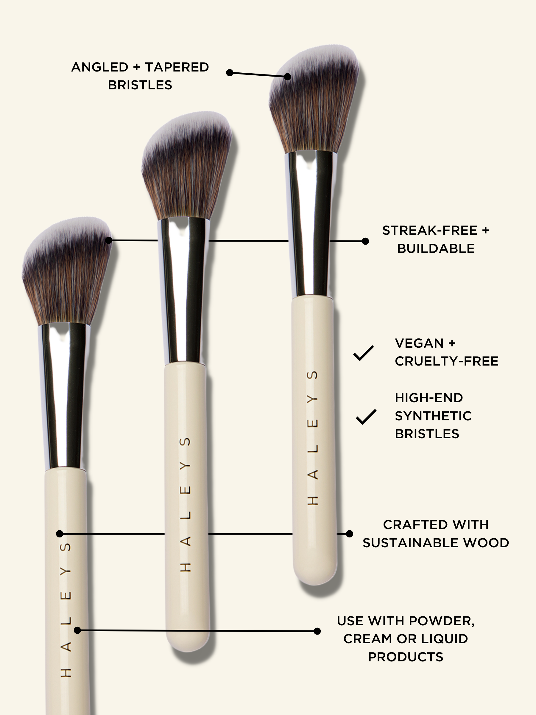 Fuller Brush Cosmetic Brush Set with Case (Set of 7 Brushes)